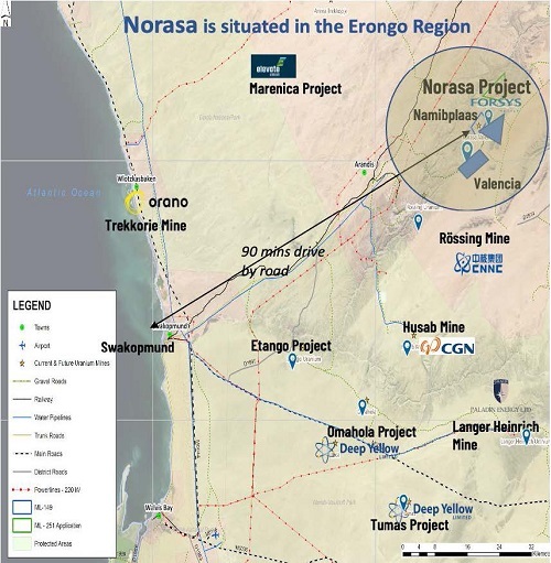 Norasa comprises Valencia and Namibplaas in the Erongo Region of Nambia