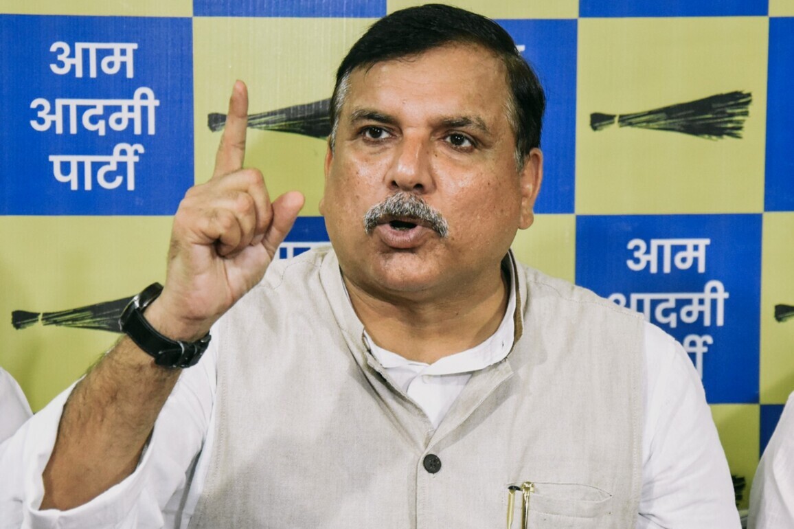 AAP MP Sanjay Singh questions PM Modi over alleged disrespect of India's national flag in US