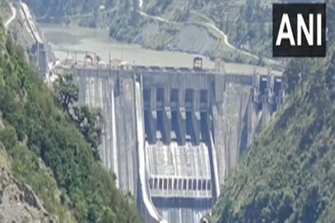 Gates of Baglihar Power Project Dam in J-K closed