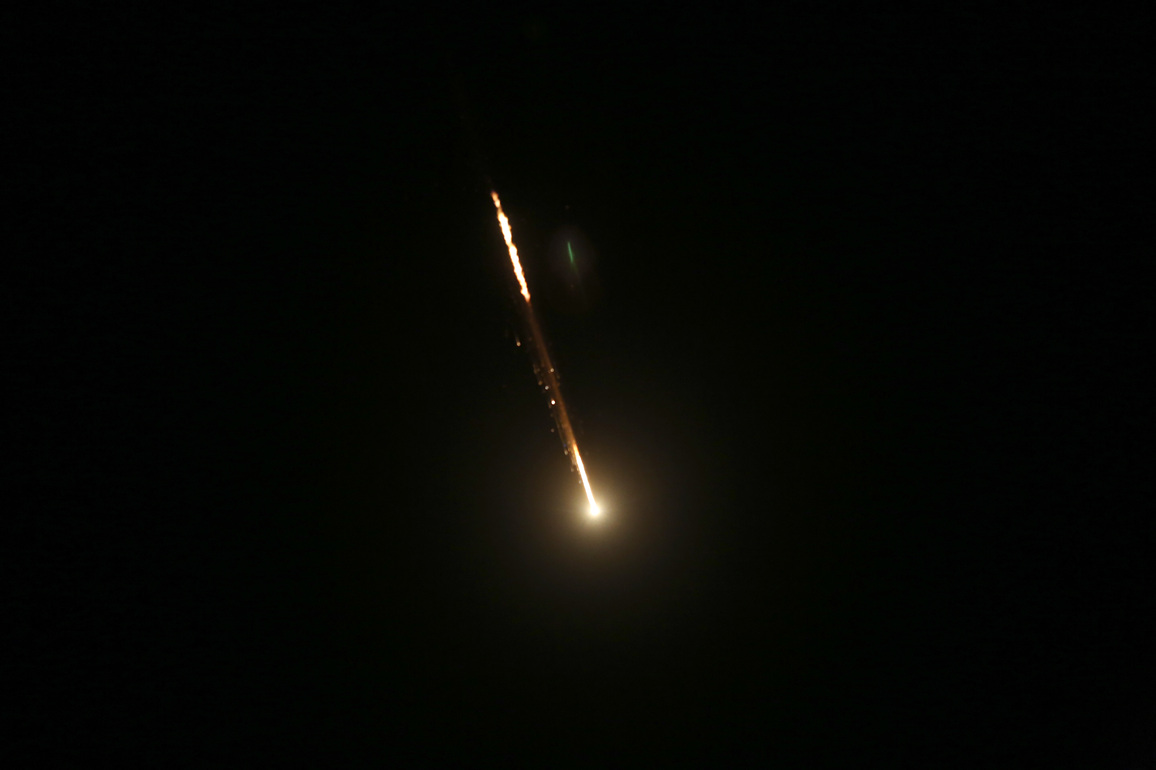 MIDEAST-NABLUS-MISSILE TRACES