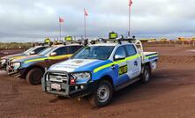  Autonomous Ford Ranger maintenance vehicles at Fortescue's Chichester Hub, Western Australia