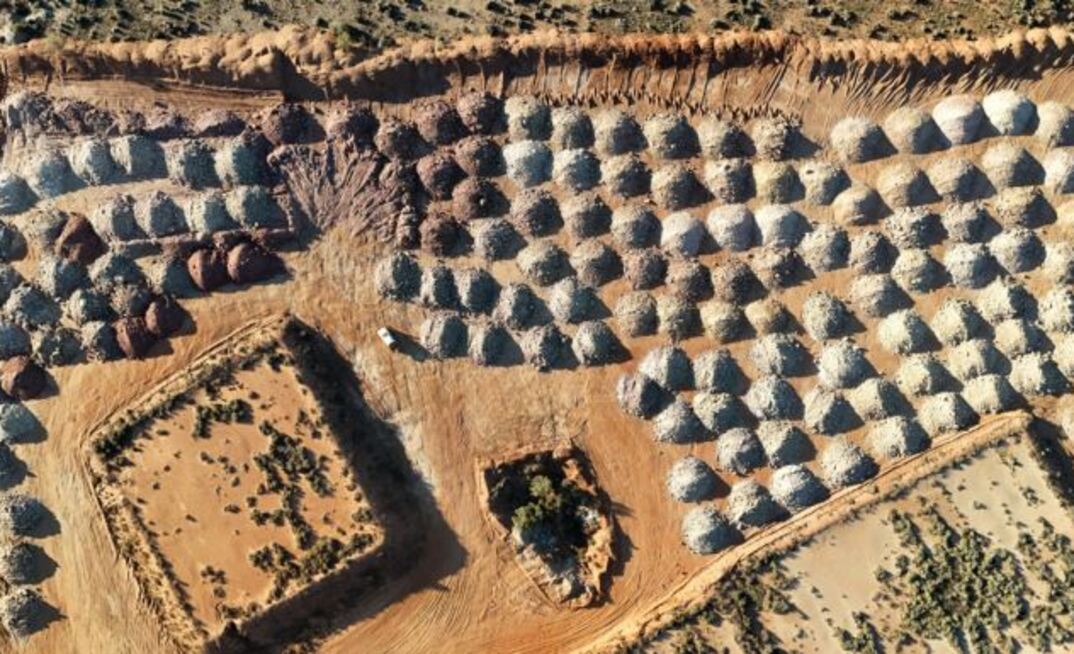 Neta run-of-mine/laydown stockpile proximal to the historical Neta leach pads