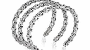 Platinum cuff named after the Cuff of White Brightness belonging to the brave Prince of the Dawnin the story of the Lost Jewels of Caledonia
