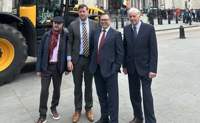 Farmers with James Austen, partner at legal company Collyer Bristow, representing the claimants at the Royal Courts of Justice
