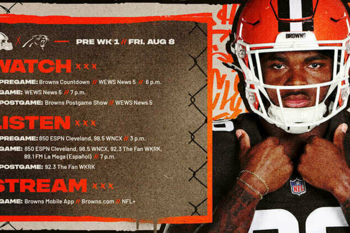 Browns vs. Panthers: How to Watch, Listen & Live Stream