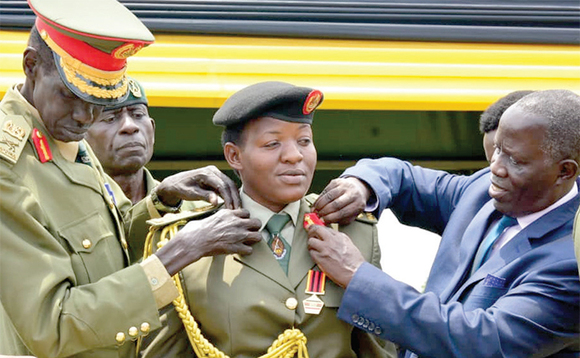 Brig. Flavia Byekwaso nga bamwambaza ennyota mu February 2019 e Mbuya. Brig. Flavia Byekwaso nga bamwambaza ennyota mu February 2019 e Mbuya.
