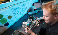  Instrumentation and electrical engineer Andrew Clemence tests some instruments at Qteq’s Toowoomba headquarters.