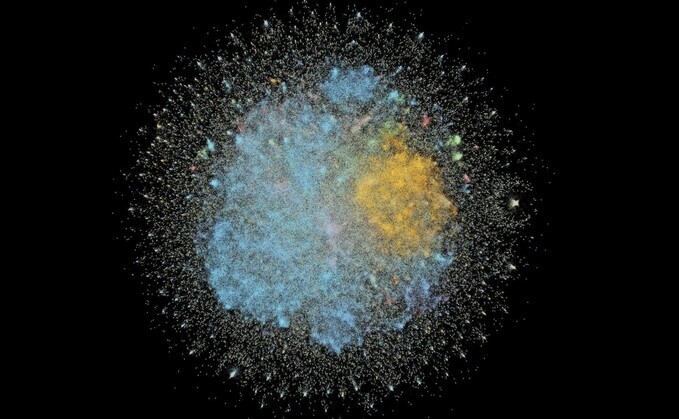 Carbon Brief’s database of climate change research is visualised as an interactive “cosmos” – Credit: Carbon Brief