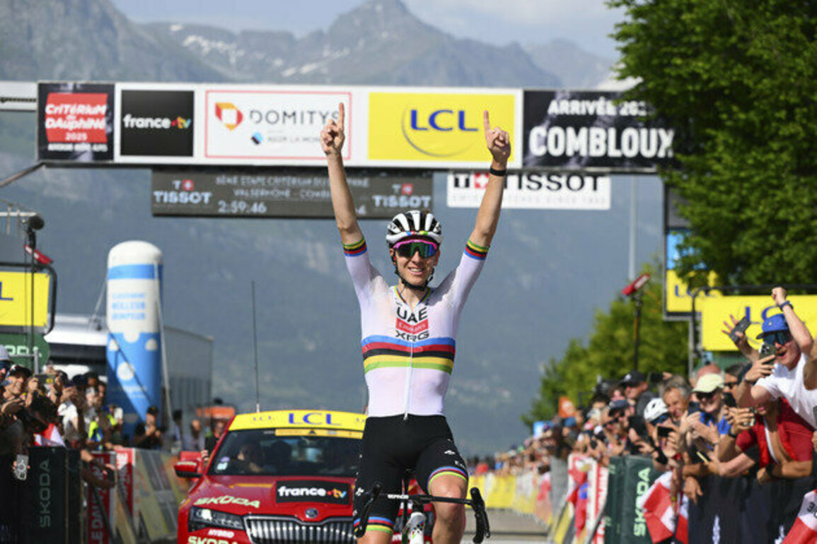 UAE Team Emirates clinches stage six of Criterium du Dauphine, takes overall lead