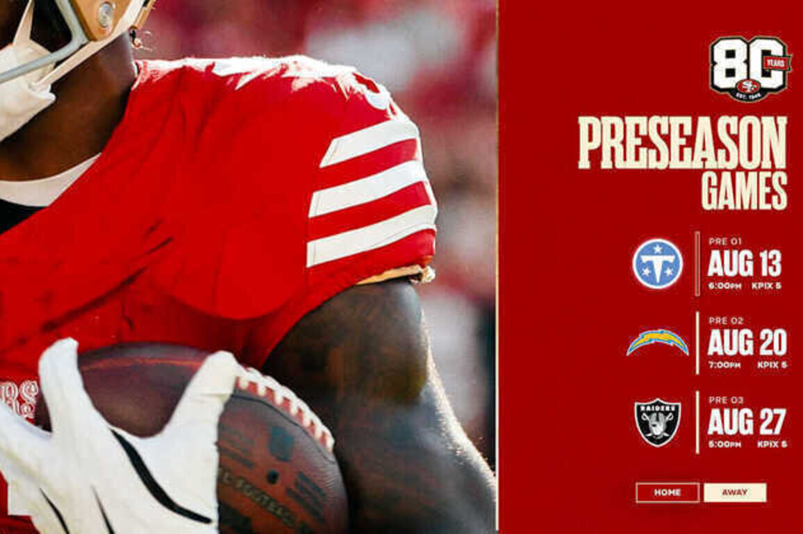49ers Finalize 2026 Preseason Dates and Times