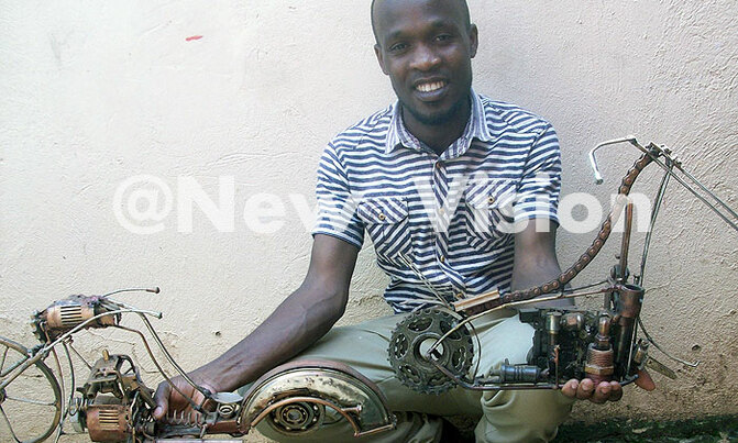 Arinaitwe riding on creativity to make miniature motorbikes Arinaitwe riding on creativity to make miniature motorbikes