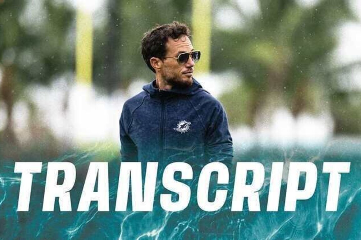 Transcript: Mike McDaniel's Postgame Media Availability - Nov 9