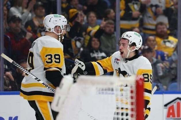 NHL roundup: Avery Hayes scores twice in debut as Pens top Sabres