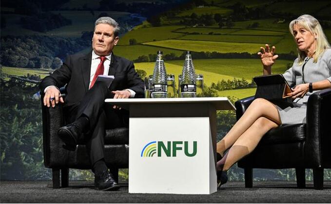 Prime Minister Sir Keir Starmer with Baroness Minette Batters at the NFU conference in 2023. Sir Keir has credited the NFU and Baroness Batters' Farm Profitability Review for helping to influence the Government's decision to raise Inheritance Tax thresholds two days before Christmas.