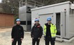  The Climeon team (from left: service engineer Thorbjørn Fribert Jørgensen, delivery project manager Martin Larsson and service engineer Joel Berglöw) in front of the company’s first operational Heat Power module installation in Japan