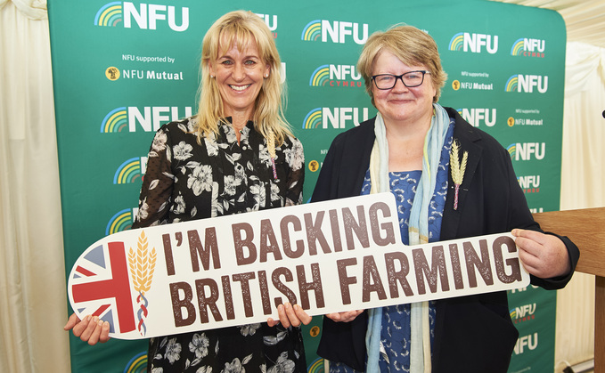 NFU president Minette Batters with former Defra Secretary Therese Coffey