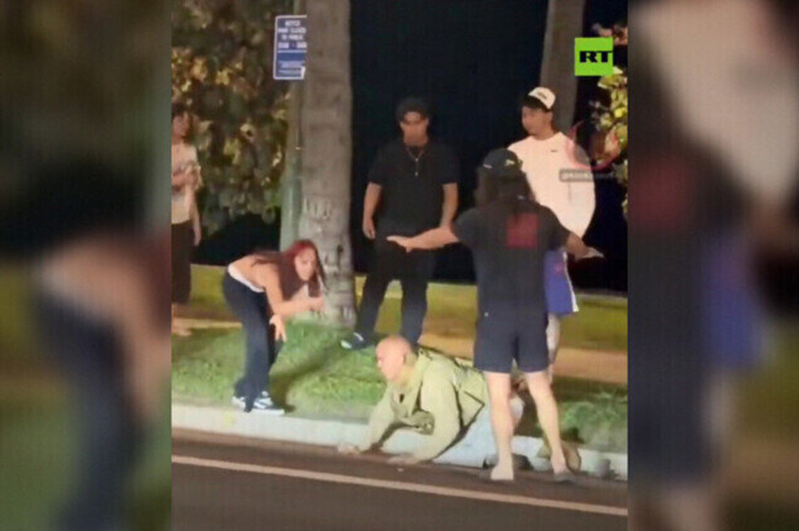 Hawaii protesters attack man in ICE gear 