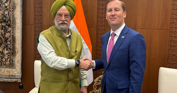 Union Minister Hardeep Singh Puri meets US Ambassador Sergio Gor; discusses "strengthening energy security"