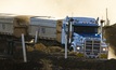 A roadtrain leaves the Vivien gold mine, near Leinster in Western Australia, for the 300km journey west to Mount Magnet.