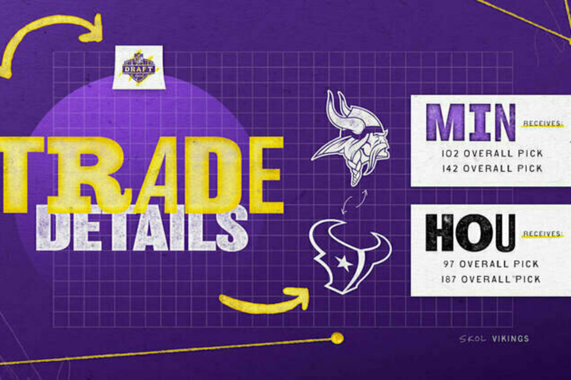 Vikings Trade with Texans, Move Down in 3rd Round of 2025 NFL Draft
