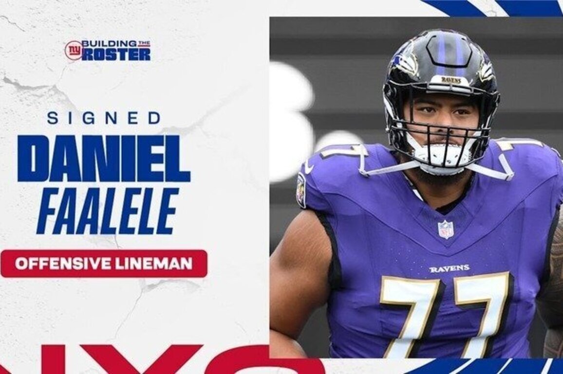 Giants sign former Ravens OL Daniel Faalele