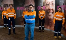  Edgar Basto practising social distancing with BHP employees