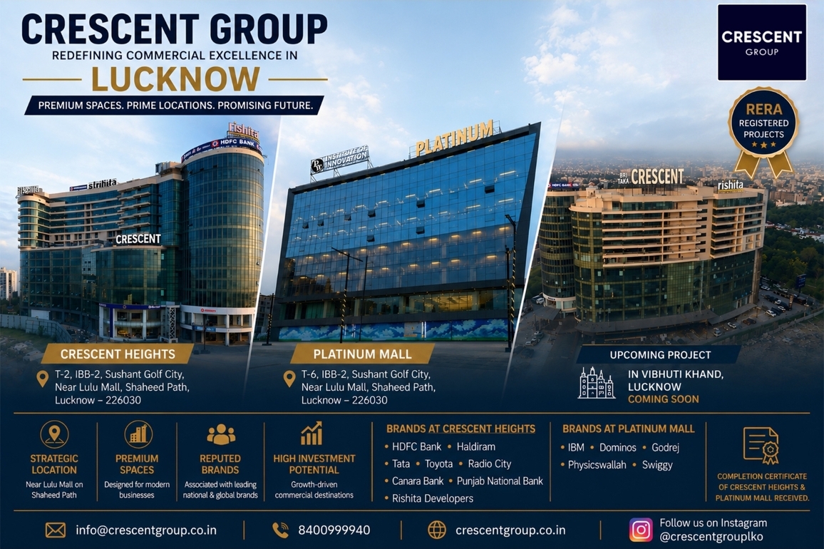 Crescent Group Strengthens Lucknow's Commercial Real Estate Landscape with Crescent Heights and Platinum Mall