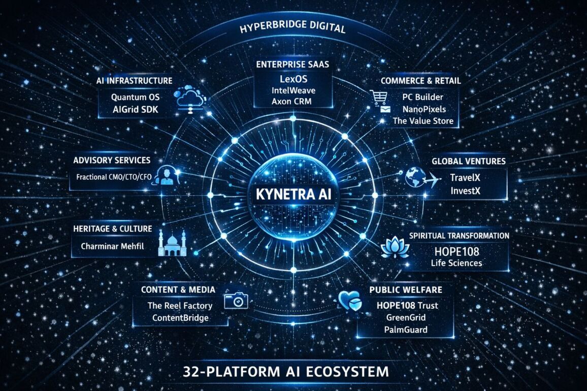 Chennai's HyperBridge Digital Unveils 32-Platform AI Ecosystem Serving Sony, Samsung, Tata Motors, TVS, DJI, and 200+ Global Clients
