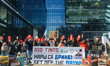 A protest last week against Rio Tinto's Jadar mine in Serbia