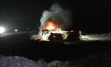  An emergency crew was needed to quell the excavator fire.