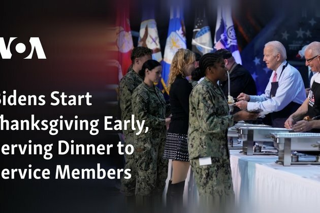 Bidens Start Thanksgiving Early, Serving Dinner to Service Members