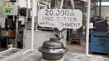 At Herrenknecht’s Schwanau plant, the 20,000th cutting roller for use in a TBM was recently overhauled 