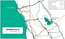 A map showing Centrex's Oxley project.