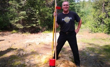 Cartier's Philippe Cloutier by a drill hole at Chimo, Quebec