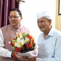 Uttarakhand CM Dhami meets Congress leader Harish Rawat, inquires about health