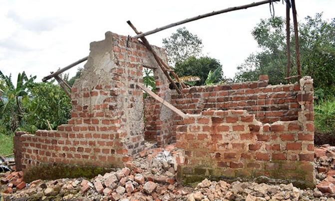 Heavy rains destroy houses, plantations in Mpigi Heavy rains destroy houses, plantations in Mpigi