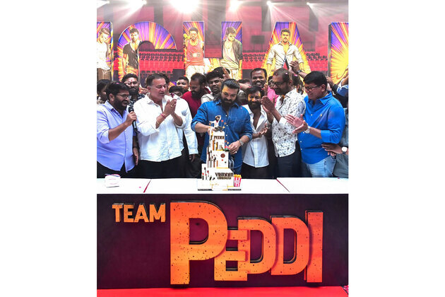 Makers of Peddi share Ram Charan's birthday celebration video from sets