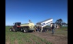  Community members doing their part to help with the first application of urea on the community crop at Tambellup, WA.