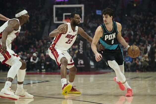 Trail Blazers F Deni Avdija (back) ruled out vs. Heat