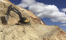 The Volvo EC480D on site in Madagascar