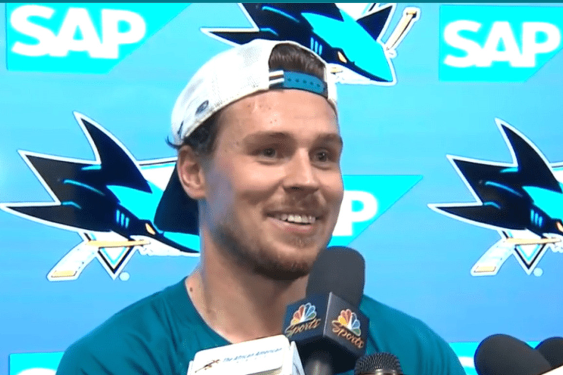 San Jose Sharks' Lucas Carlsson shines in win over Boston Bruins