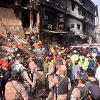 PAKISTAN-KARACHI-SHOPPING MALL-FIRE-AFTERMATH