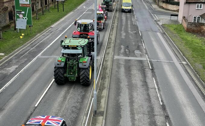 Farmers in Kent led a 'go slow' on the roads around Canterbury