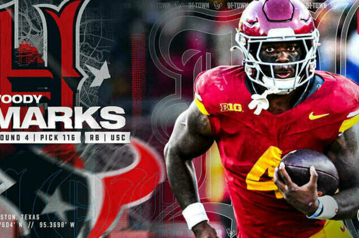 USC RB Woody Marks is the Texans 4th Round Pick at 116th overall