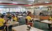 FIFO workers eat in a quarantined cafeteria. Image CMEWA.
