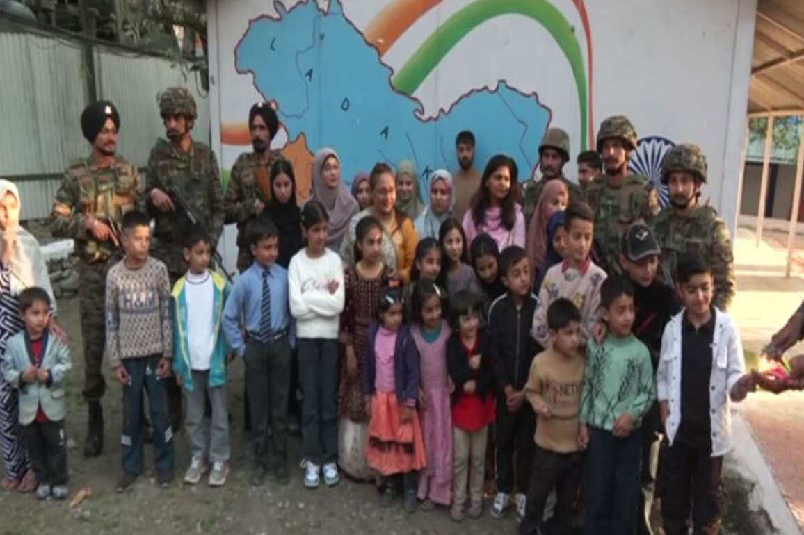Indian Army families celebrate Diwali with children in LoC Tangdhar; children appreciate army's role in computer education