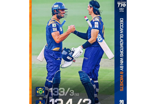 Abu Dhabi T10: Wiese, Stoinis power Deccan Gladiators to eight-wicket win over Royal Champs