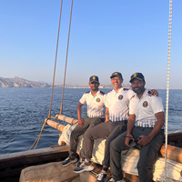 "We did it!!!": Crew of stitched sailing vessel INSV 'Kaundinya' as they sight Muscat after 18 day voyage