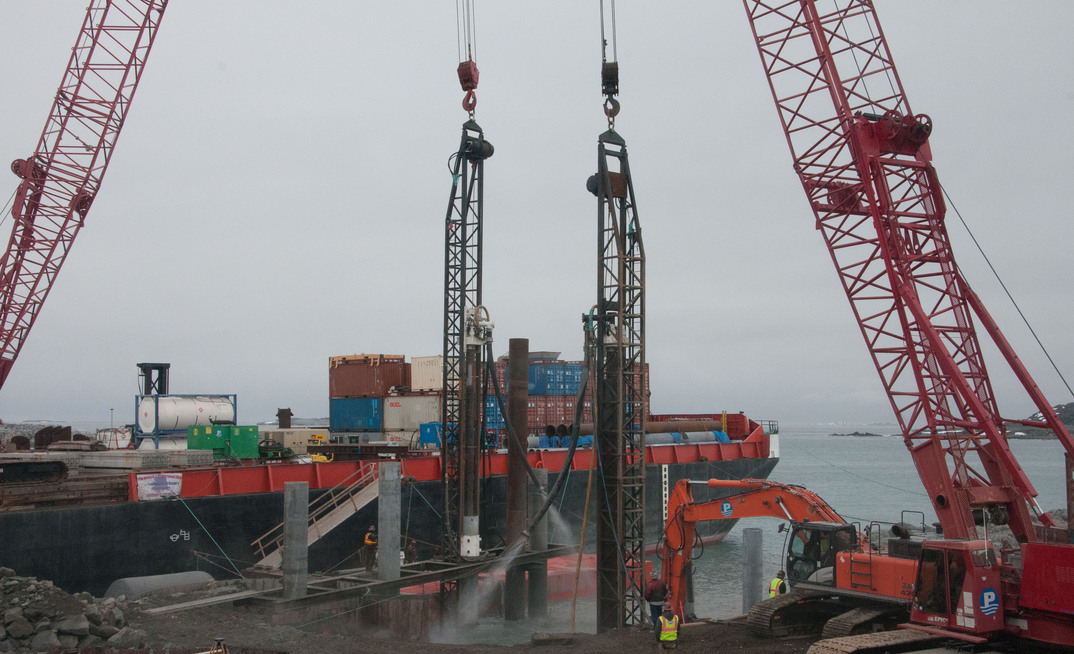 Working on the Palmer Station project Pacific Pile drilled on land and from a barge simultaneously, allowing it to finish ahead of schedule