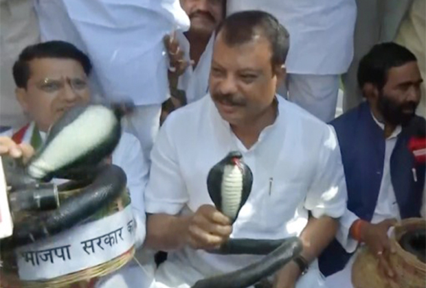 Congress holds protest against state govt outside Madhya Pradesh assembly